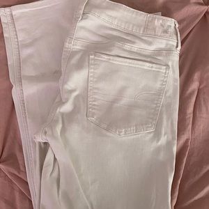 White ripped American eagle jeans size two long